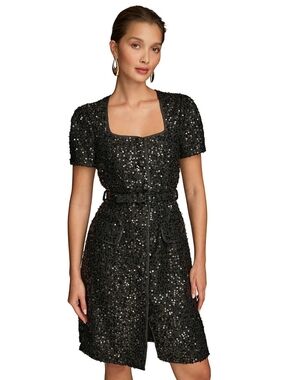 Donna Karan Black Sequin Mini Dress